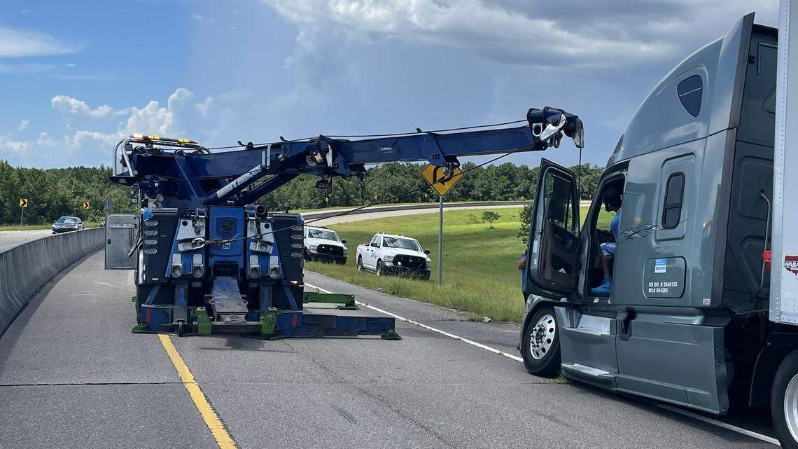 Partial road collapse closes U.S. 49 off ramp in Harrison County