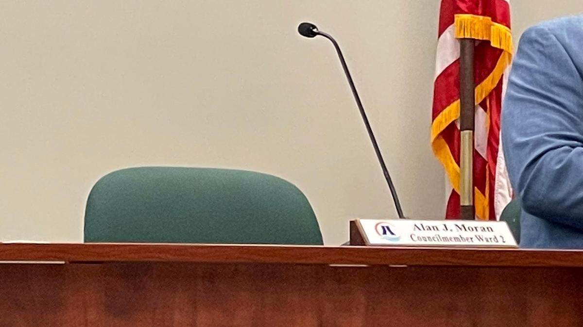Diamondhead City Councilman Alan Moran was not present at the City Council meeting on Tuesday, February 15, 2022, after his arrest on Valentine’s Day on misdemeanor charges.