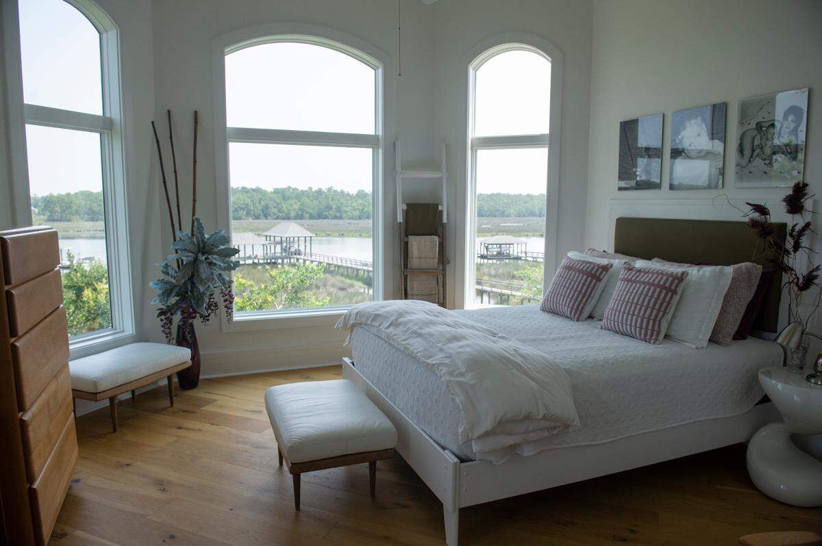 A guest bedroom inside a house for sale off of Rue Rivage in Ocean Springs on Friday, June 9, 2023.