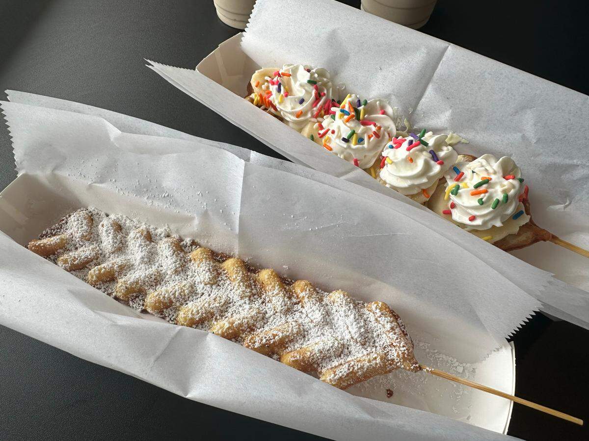The French Style and Banana Split waffle pops at La Maison Grande Salon and Cafe in D’Iberville on Thursday, Nov. 16, 2023