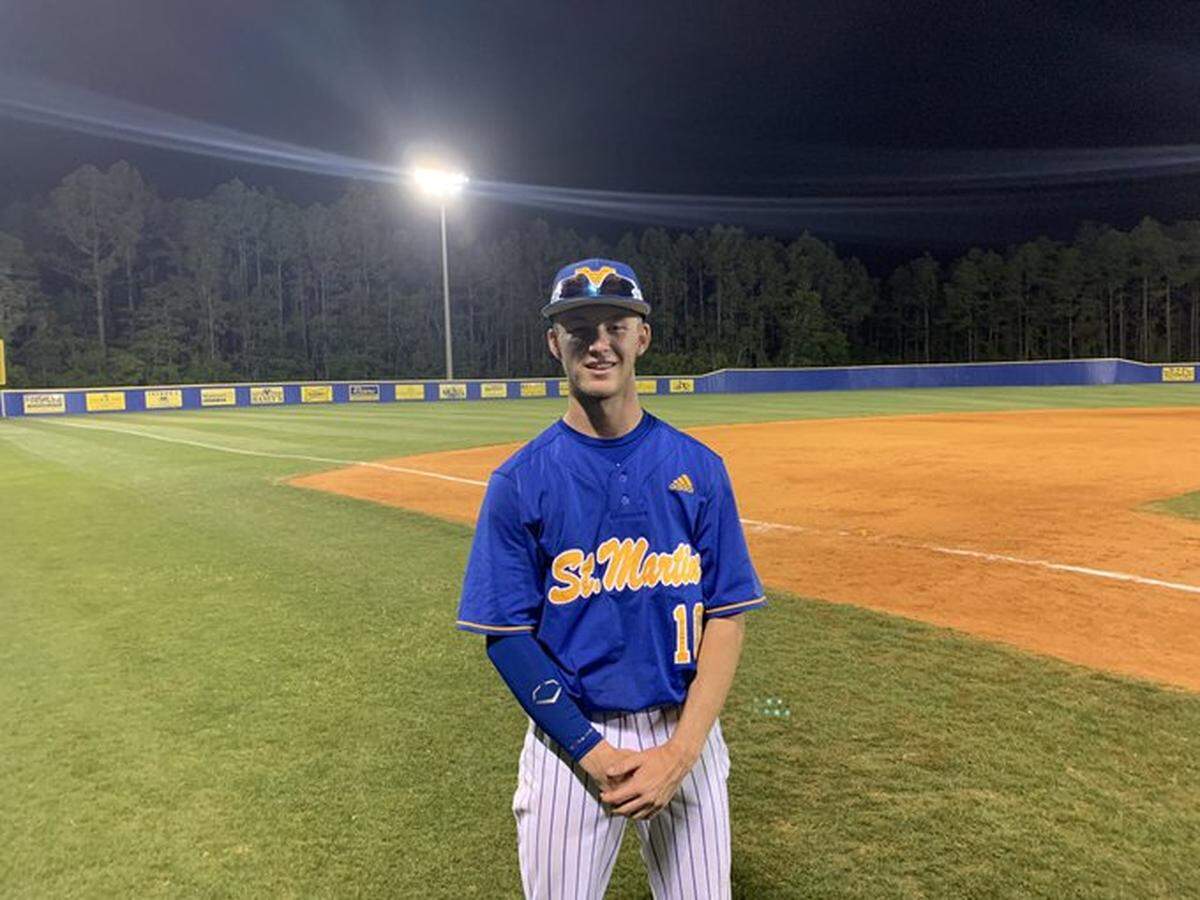 Sophomore Tyler West has emerged as a top starter in St. Martin’s staff.