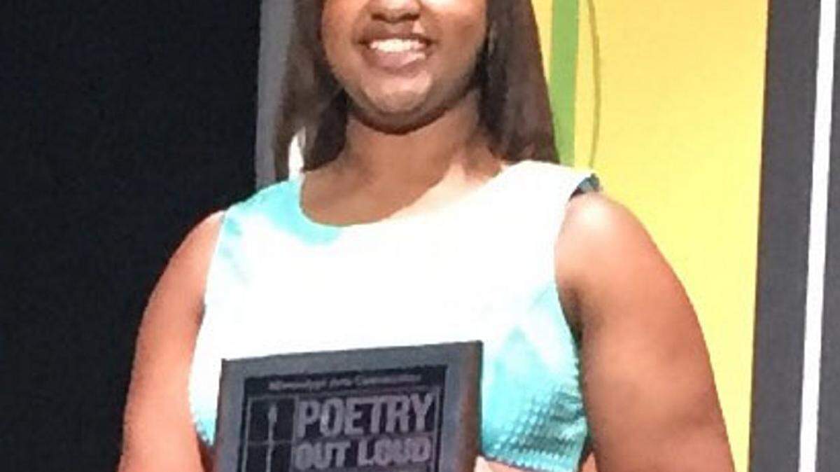 Brittanie Harrow, at the state Poetry Out Loud contest