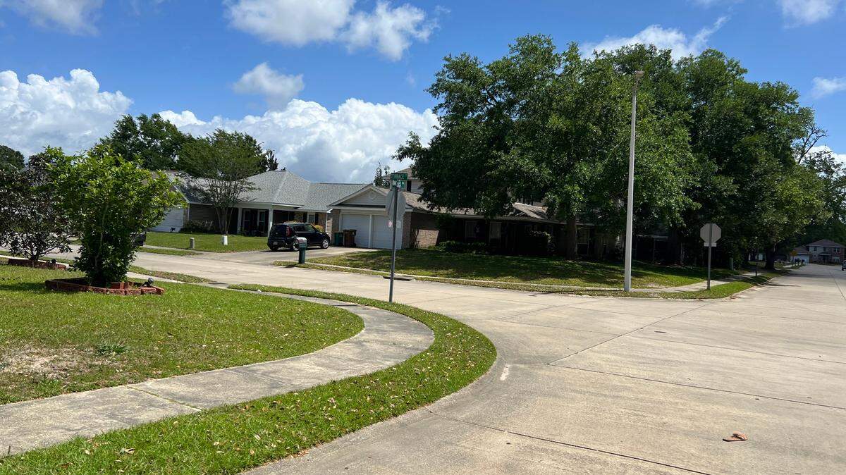The corner of Terrace Court and Rachel Drive where the shooting took place on Saturday.