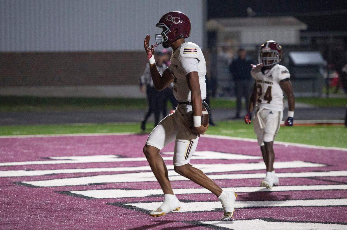 George County’s Deuce Knight scores a touchdown during a playoff game between Picayune and George County at Lee-Triplett Stadium in Picayune on Friday, Nov. 22, 2024.