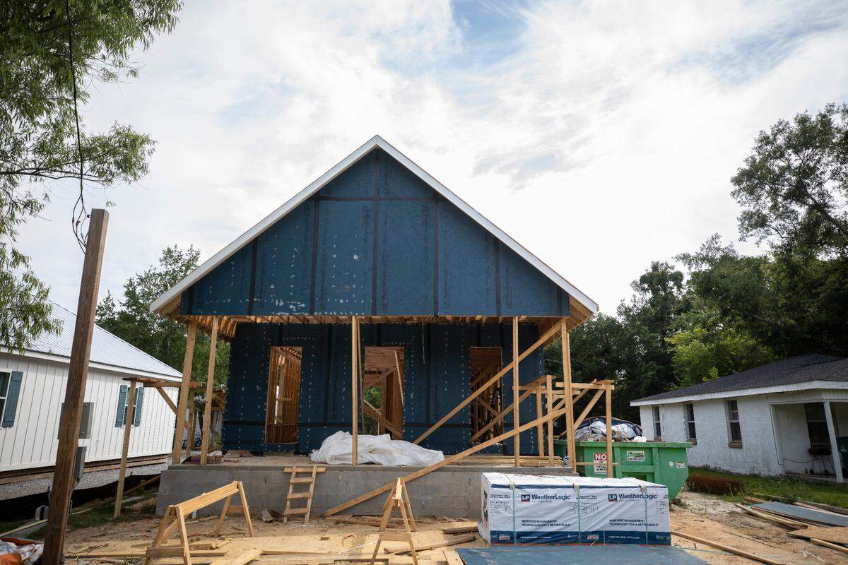 Josh Morgerman, a worldwide storm chaser, is building a home in Old Town Bay St. Louis. The shotgun style house will have a New Orleans feel and the foundation is built 4 feet up from the ground.