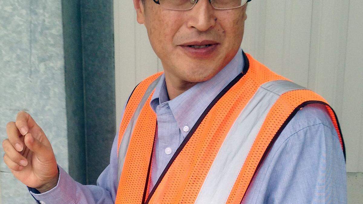 In this Friday, Oct. 2, 2015, photo, Tadaharu Yamamoto, president of Yokohama Tire Manufacturing Mississippi, discusses the Japanese-owned plantís construction and startup in West Point, Miss. Yamamoto says the $300 million east Mississippi tire plant has hired more than 260 workers, as it ramps up to a projected employment of 500, with plans to reach full yearly production of 1 million truck and bus tires sometime in 2017. (AP Photo/Jeff Amy)