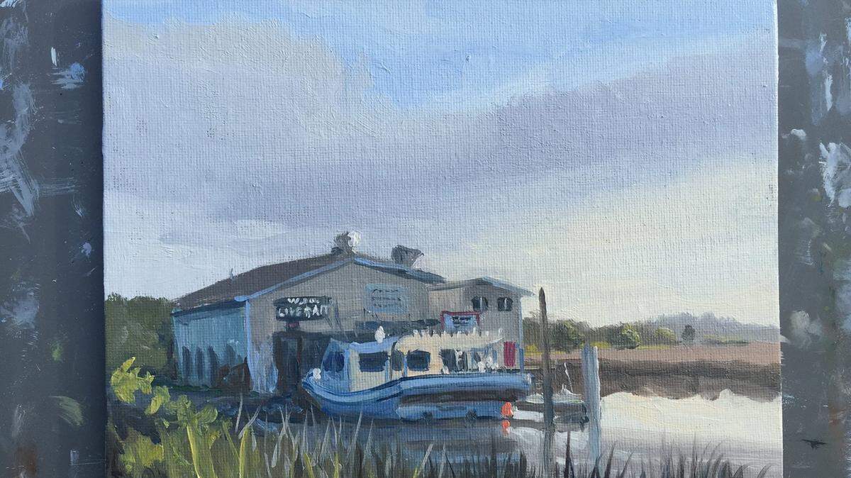 COURTESY MARC POOLEThe finished plein air painting of 'Mikey's On the Bayou' by Marc Poole.