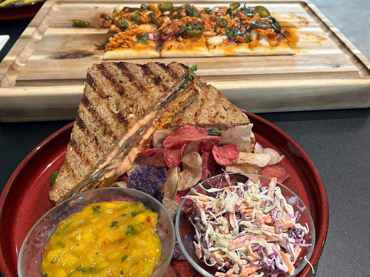 The tandoori club sandwich at By the Fig and Olive in Ocean Springs on Wednesday, July 10, 2024.
