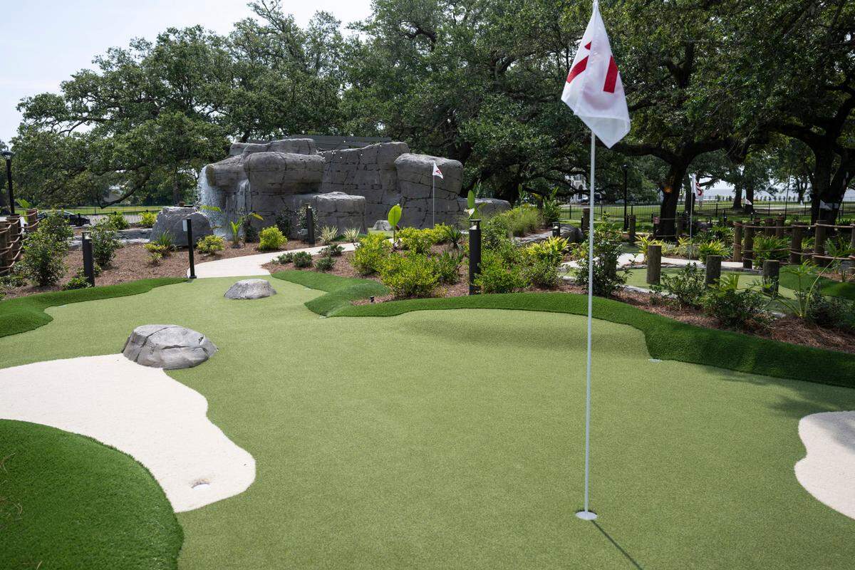 The mini golf course at Hippie Fish at Centennial Plaza in Gulfport on Thursday, June 26, 2025.