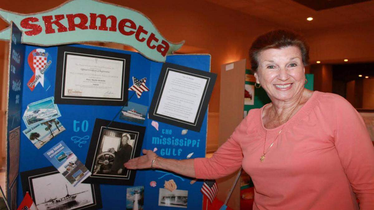 COURTESY VINCENT CREEL 
 Genevieve Creel smiles during a 
 history week event at the Slavonian Lodge in Biloxi in May.