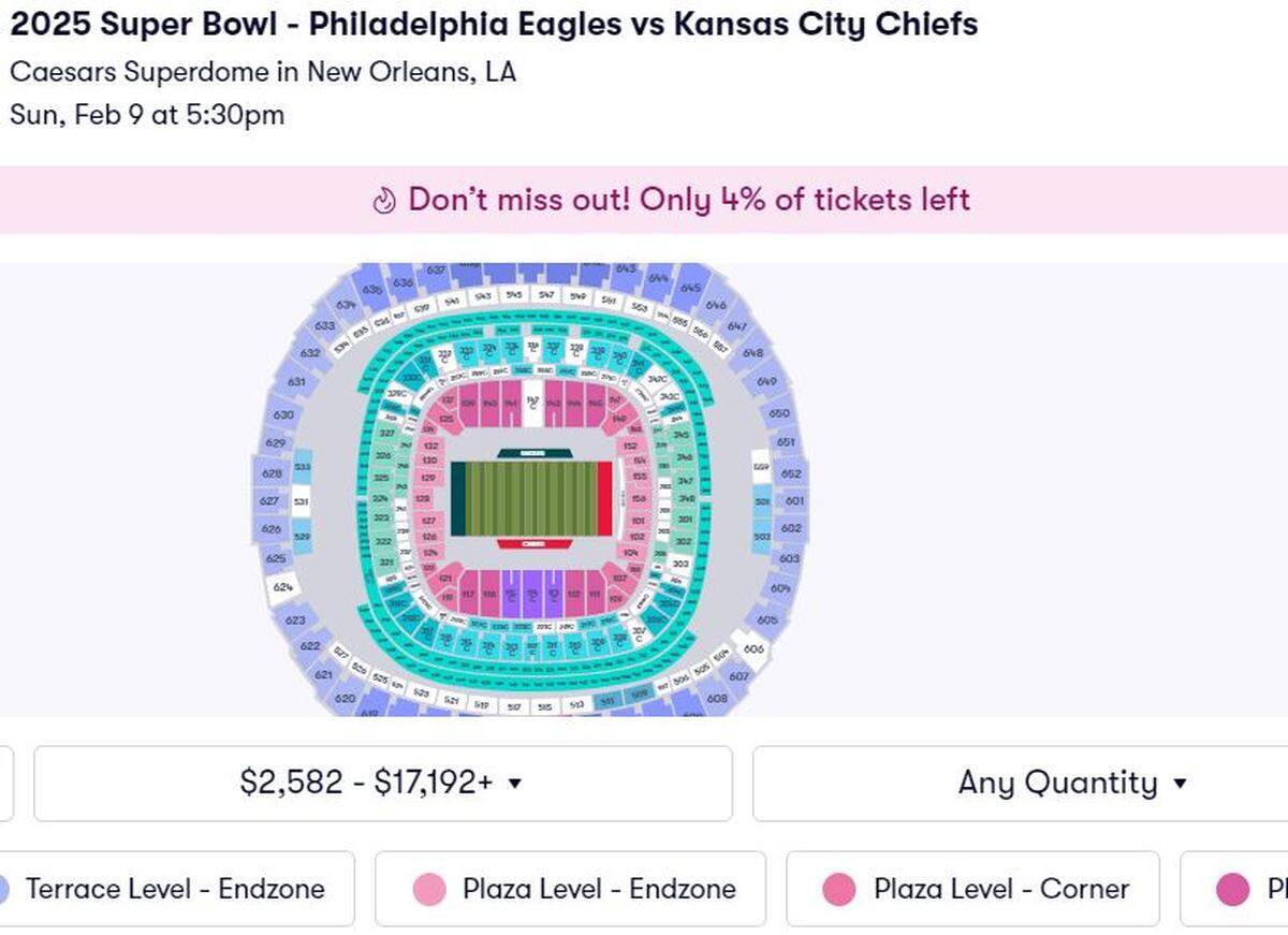 Super Bowl tickets are still available online.