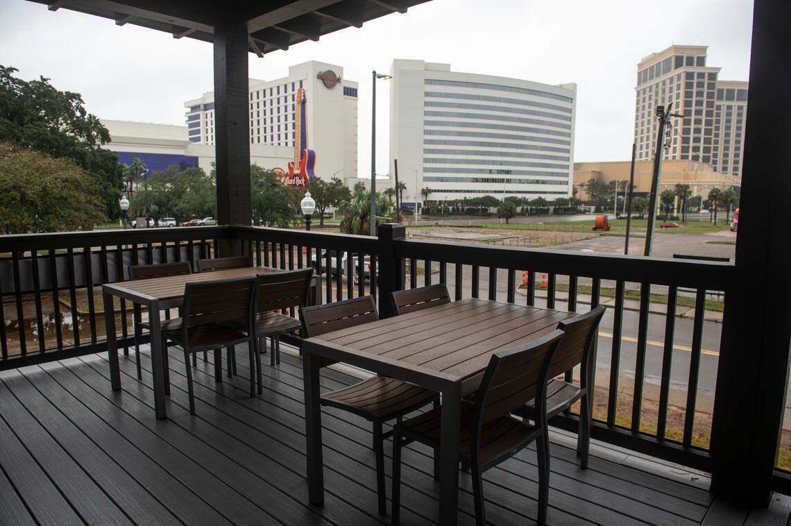 An outdoor eating area at Catch 110, the latest restaurant from Coast Restaurant Group, in Biloxi on Tuesday, Nov. 12, 2024.