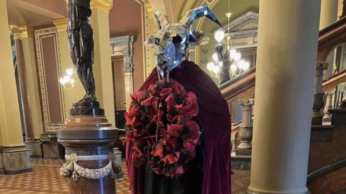 Michael Cassidy stands accused of vandalizing a Satanic display in Iowa.