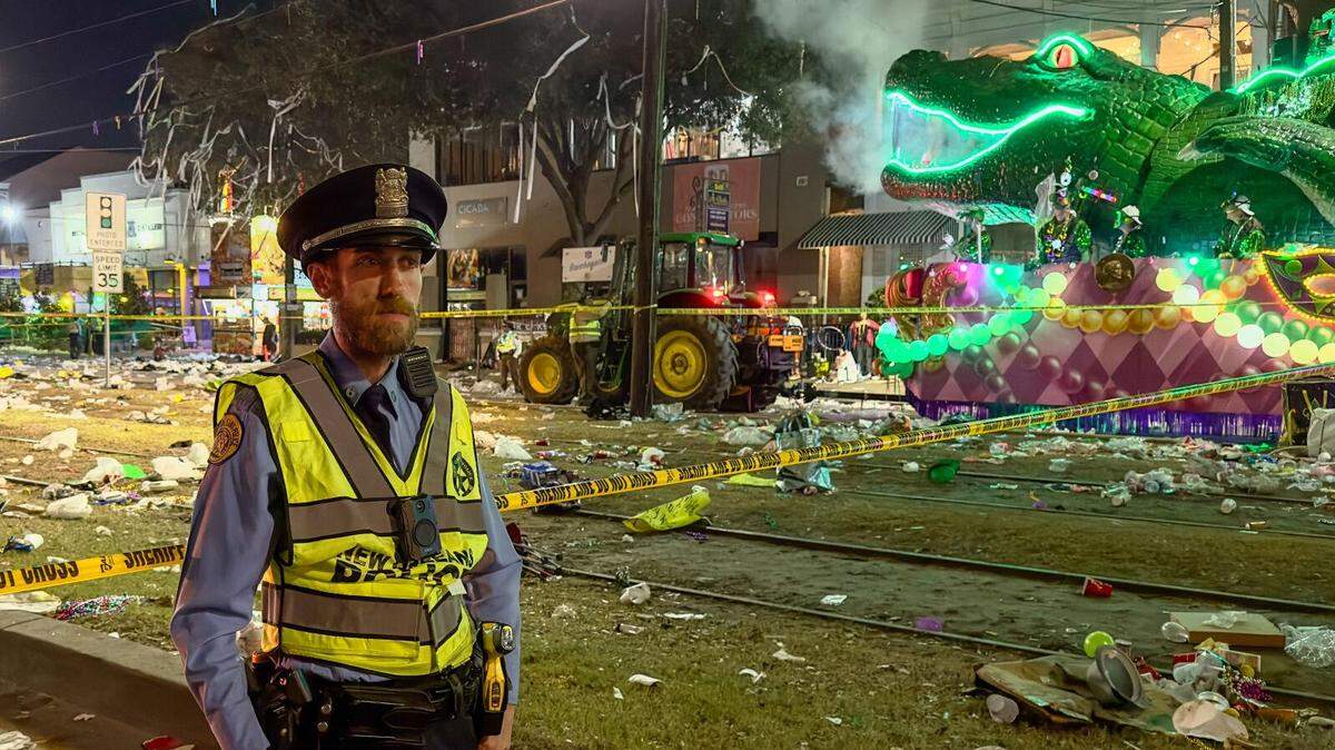 Five people were shot Sunday night during the Krewe of Bacchus parade on the busiest weekend of the Mardi Gras season, New Orleans police said. One of the victims died overnight. The shooting happened around 9:30 p.m. on St. Charles Avenue near Terpsichore Street. (Staff photo by David Grunfeld, NOLA.com | The Times-Picayune)