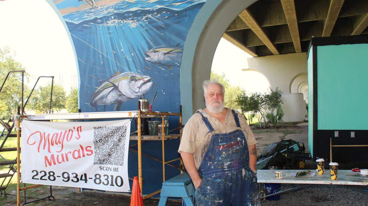 James Mayo began his career as a muralist over 40 years ago. Now, he’s working with the City of Pascagoula to develop a swamp-themed mural under Highway 90.