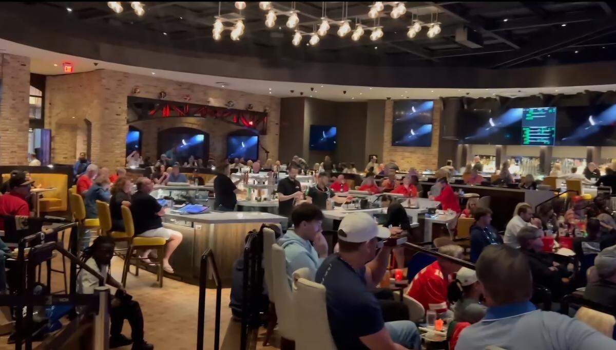 The sportsbook and other venues at the Beau Rivage Resort & Casino in Biloxi were packed with fans watching the Super Bowl Sunday. One VIP player bet $1 million on the game, which is believed to be the largest bet in the U.S.
