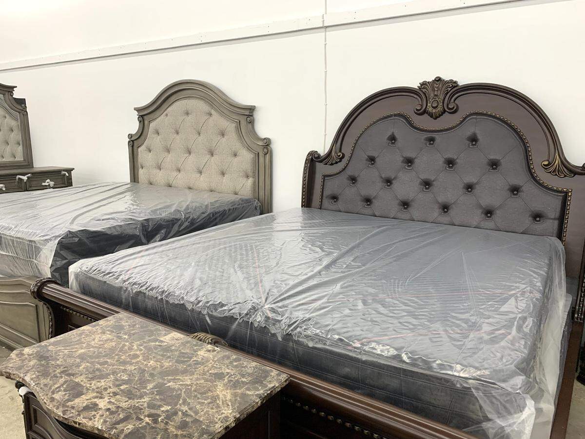A variety of modern bedroom furniture is displayed at the new Furniture City in Biloxi.