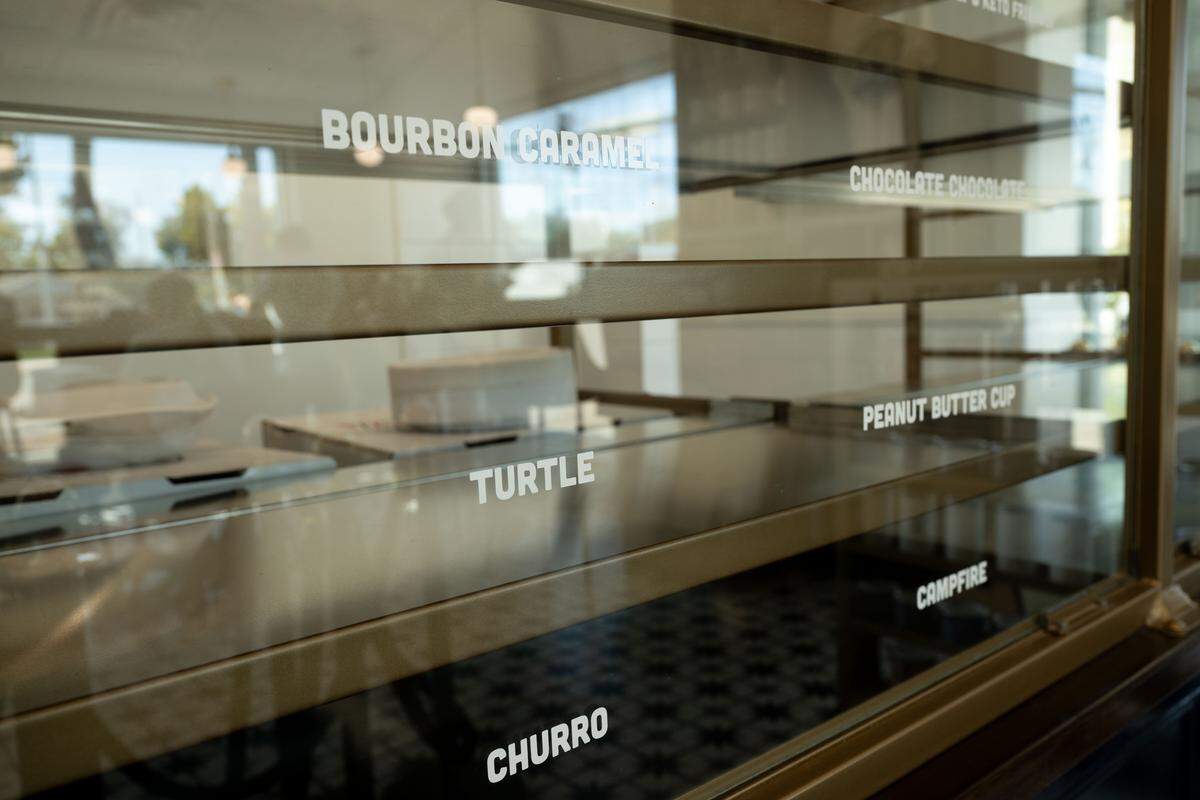 Empty display cases will soon feature various doughnut flavors.