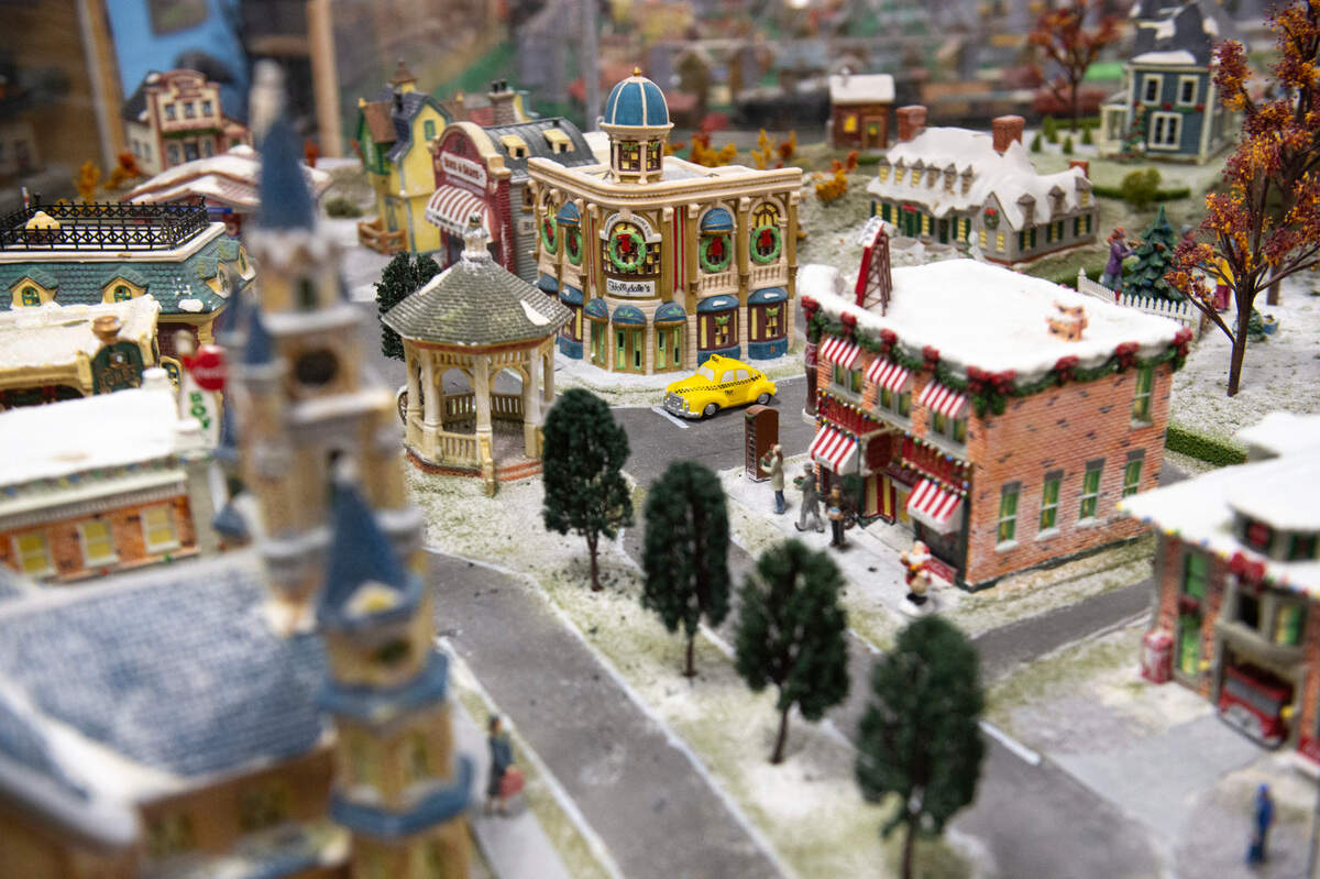 A Christmas themed model train display, which is part of TrainTastic’s Holiday Lights event, at TrainTastic Interactive Model Railroad Museum in Gulfport.