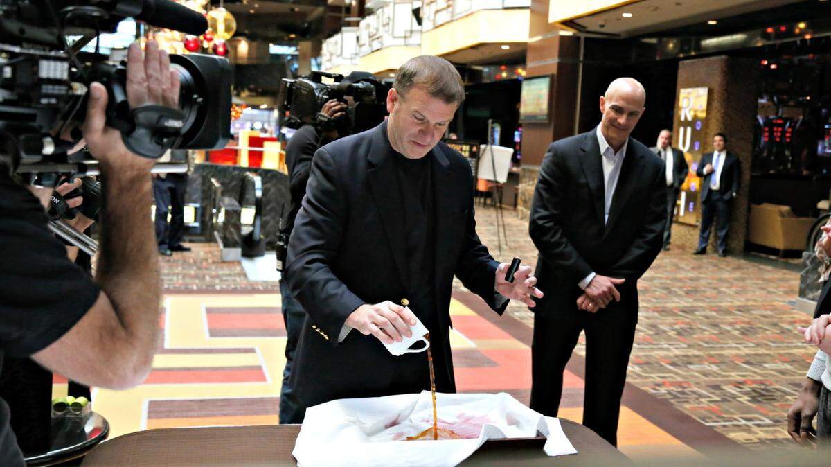 NICK VALINOTE/CNBC 
 Tilman Fertitta, star of the new show "Billion Dollar Buyer" on CNBC, films a setment at his Golden Nugget Casino in Atlantic City. The show premiers Tuesday at 9 p.m.