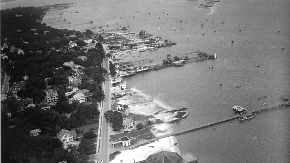 COURTESY RANDY RANDAZZODeer Island seems to float in the upper central background. All of these structures were destroyed by the 1947 hurricane, Hurricane Camille in 1969 or for progress.