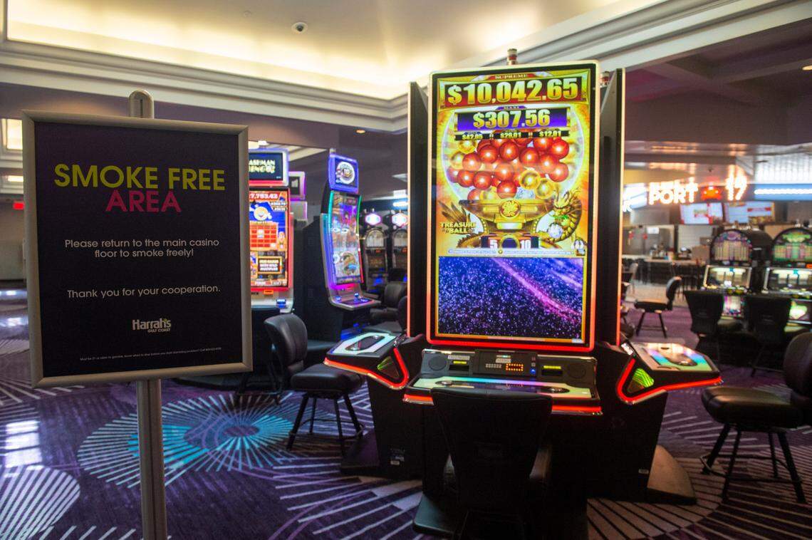 The new smoking free area at Harrah’s in Biloxi on Thursday, July 20, 2023.