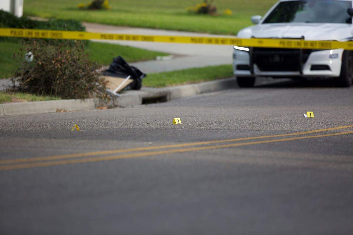 Gulfport police investigate a shooting Tuesday at U.S. 90 and Hewes Avenue.