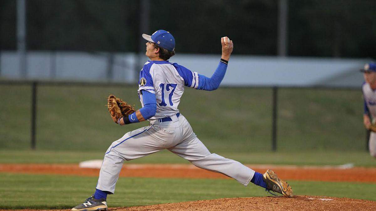 CHUCK LICK/PINE BELT SPORTS 
 Ocean Springs pitcher Drew Windham throws against Oak Grove.