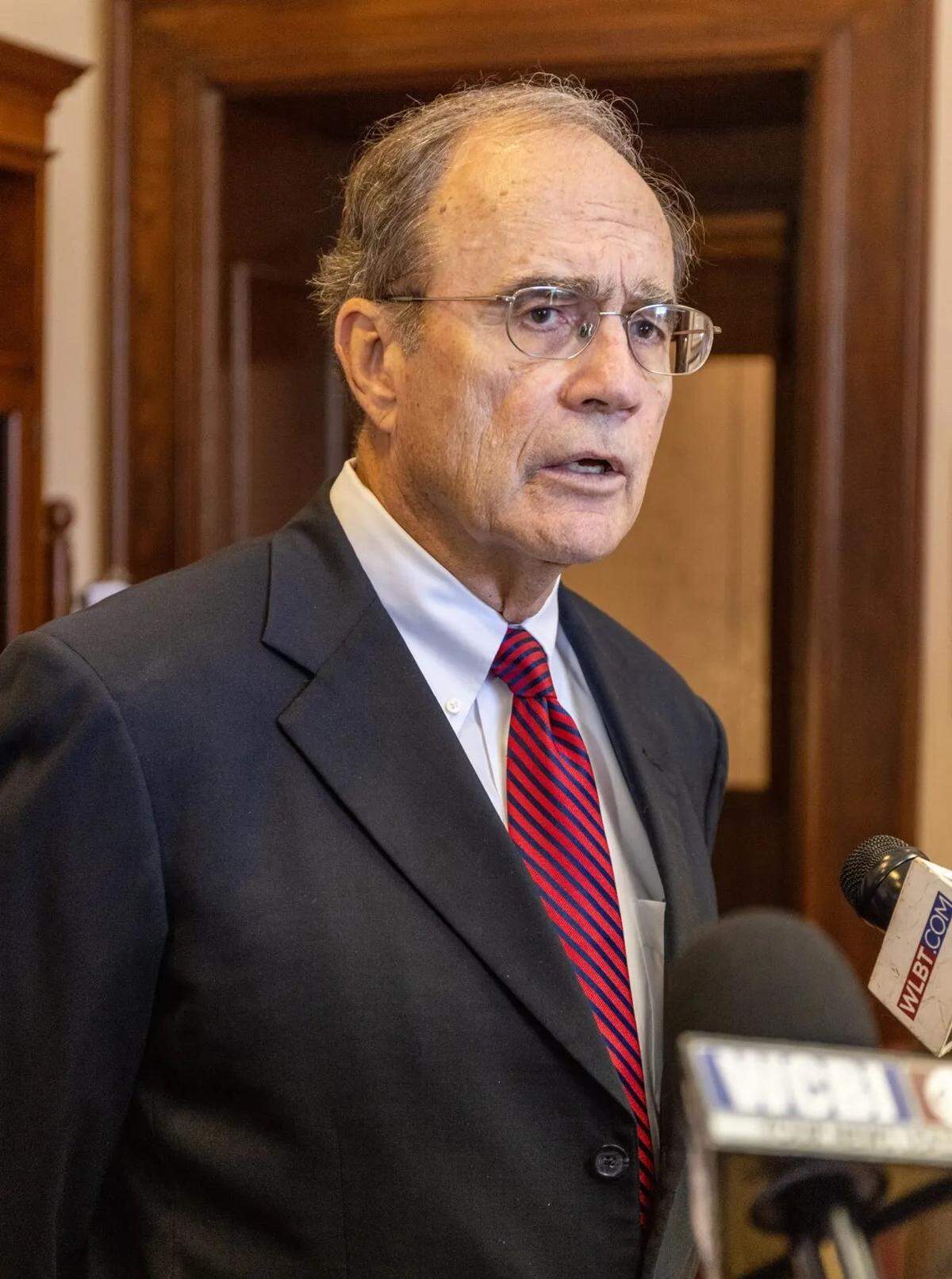 Lt. Gov. Delbert Hosemann answers questions during a press conference after a special session at the Mississippi Capitol in Jackson, Wednesday, November 2, 2022.