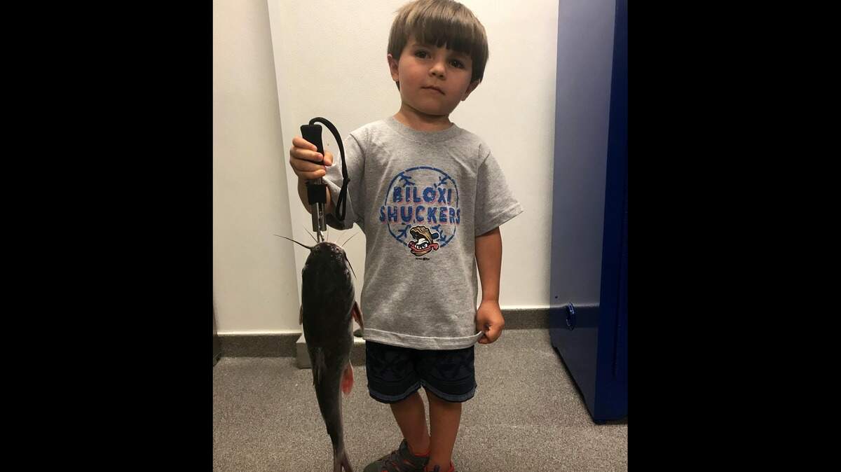 Greyson Borries, 3, of Vancleave set the state record for hardhead catfish with a fish weighing 1 pound, 12.97 ounces using conventional tackle. Greyson is the grandson of Doug Borries of Dynamic Outdoors and son of DJ and Kaileigh Borries of Latimer.  The record was certified by the Commission on Marine Resources at its June meeting.