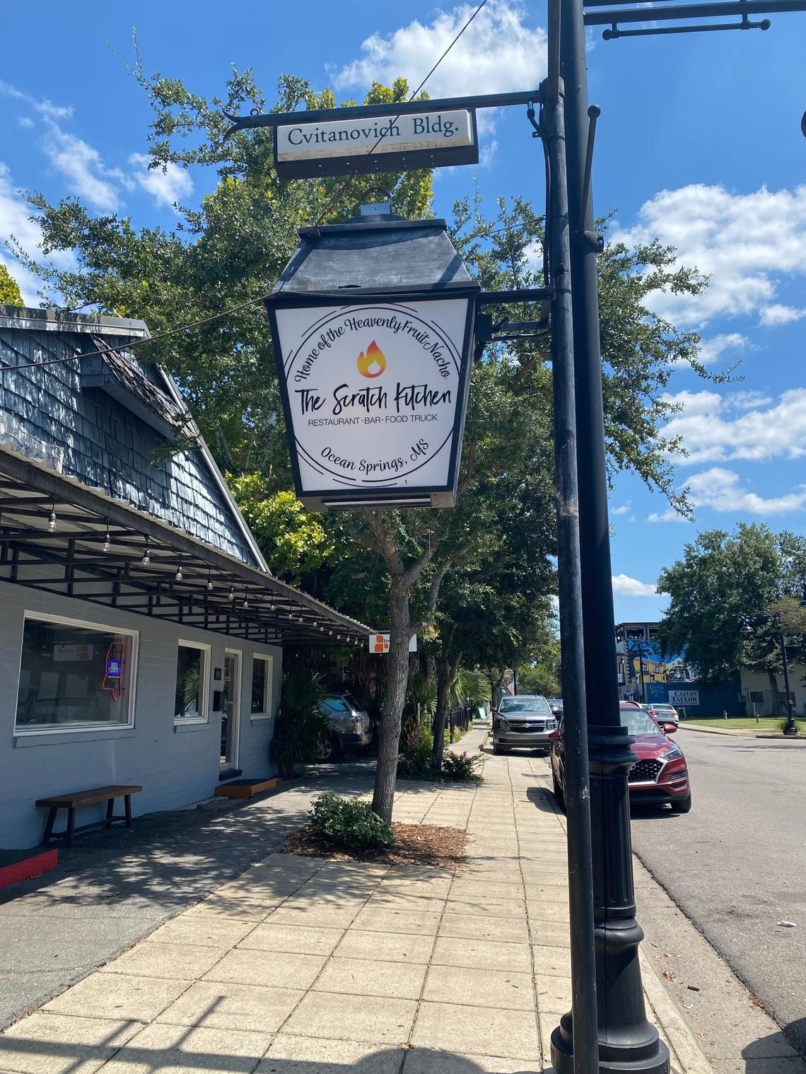The outside of the Scratch Kitchen on Government Street, Ocean Springs, MS.