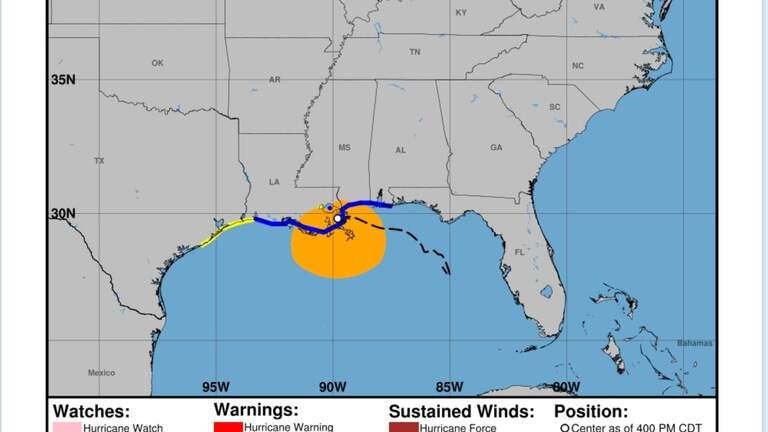 Tropical Storm Bertha’s center lands in Louisiana, with warnings still in effect