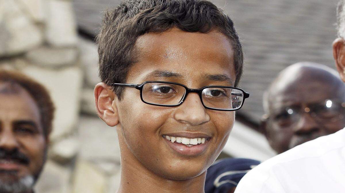In this Wednesday, Sept. 16, 2015, file photo, Ahmed Mohamed, 14, thanks supporters during a news conference at his home, in Irving, Texas. The recent arrest and three-day suspension of Mohamed, whose teacher mistook his homemade clock for a bomb, led to widespread ridicule of school officials and accusations that Islamophobia may have played a part. Ahmedís suspension reflects the rigid disciplinary policies that many U.S. schools adopted in the 1990s. But many districts, including some of the nationís largest, have been softening their approach, foregoing automatic suspensions, expulsions and calls to the police for one-on-one counseling and less severe forms of punishment. (AP Photo/Brandon Wade, File)