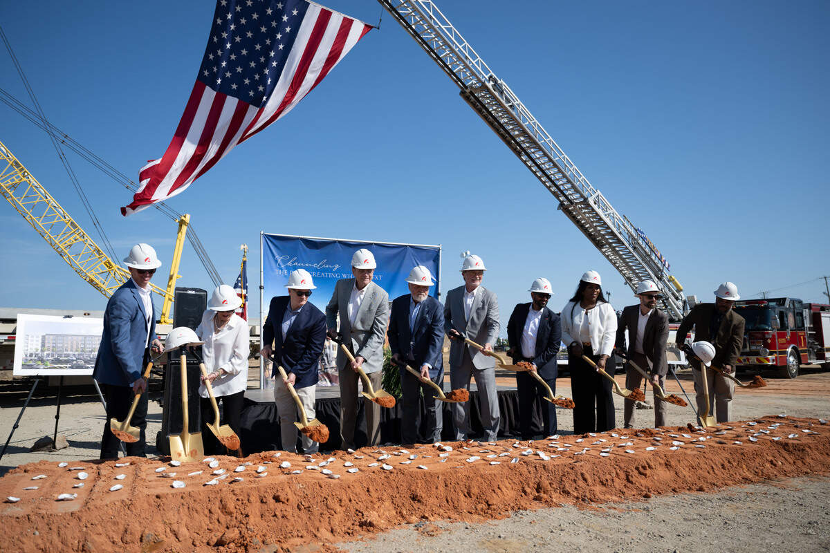 Mississippi community members break ground on the Gulfport Town Center on March 20.