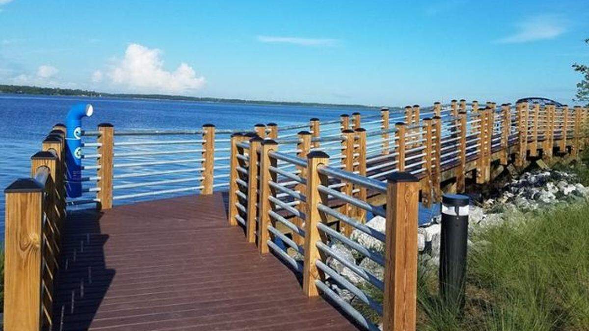 Railed walkways at the Popp’s Ferry Causeway Park in Biloxi allow the public to enjoy the waterfront off Biloxi’s Back Back. The park opened Friday, Aug. 30, 2018.