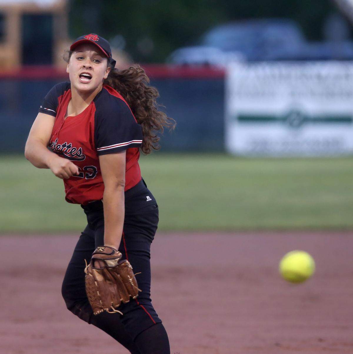AMANDA McCOY/SUN HERALD  Harrison Central's Madison Burge was the winning pitcher and knocked in five runs Tuesday against Ocean Springs.