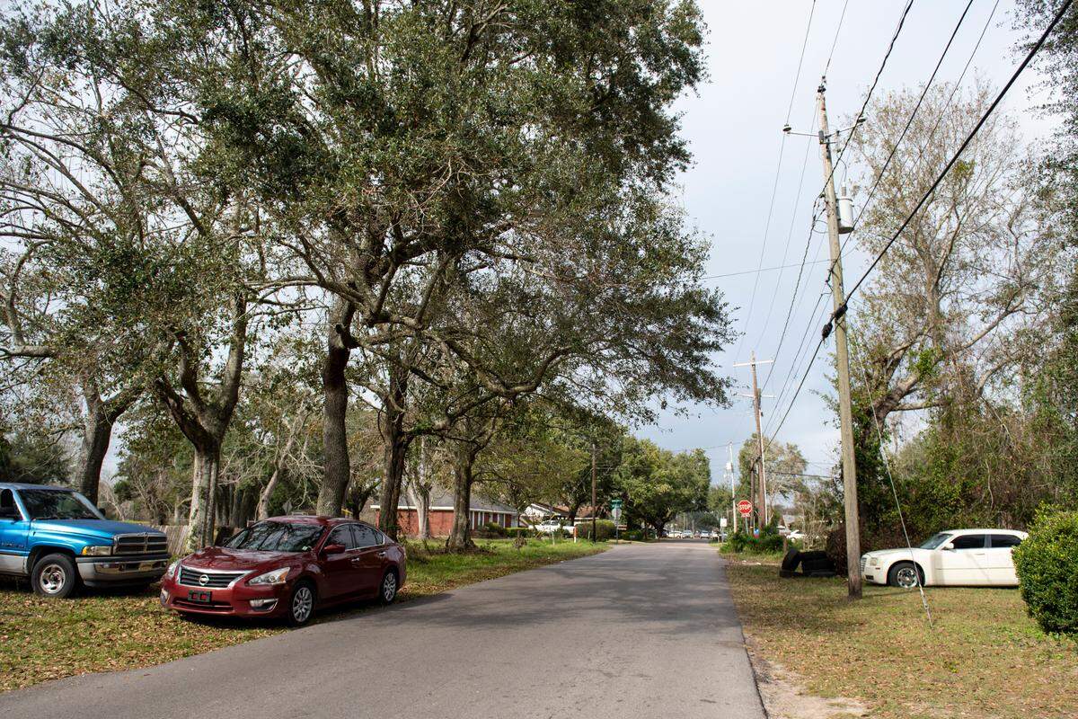 The intersection of Lewis Avenue and Old Pass Road in Gaston Point on Saturday, Jan. 1, 2021. A shooting took place at a New Years’ Eve party the night before, killing three and injuring four.