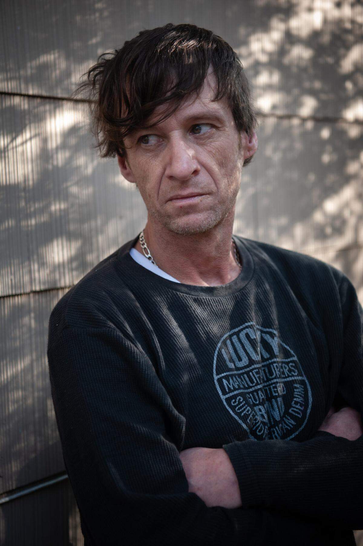 Jeremy Paige stands for a portrait in Jackson, Mississippi on Nov. 24, 2023. Paige alleges he was beaten unconscious by the Rankin County Sheriff’s Department after they raided his home.
