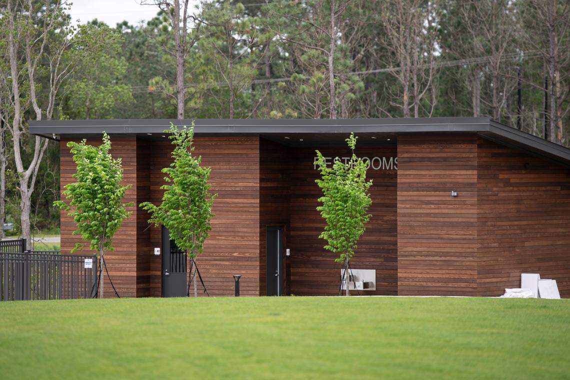 One of four restroom areas at The Sound Amphitheater in Gautier on Thursday, April 11, 2024.