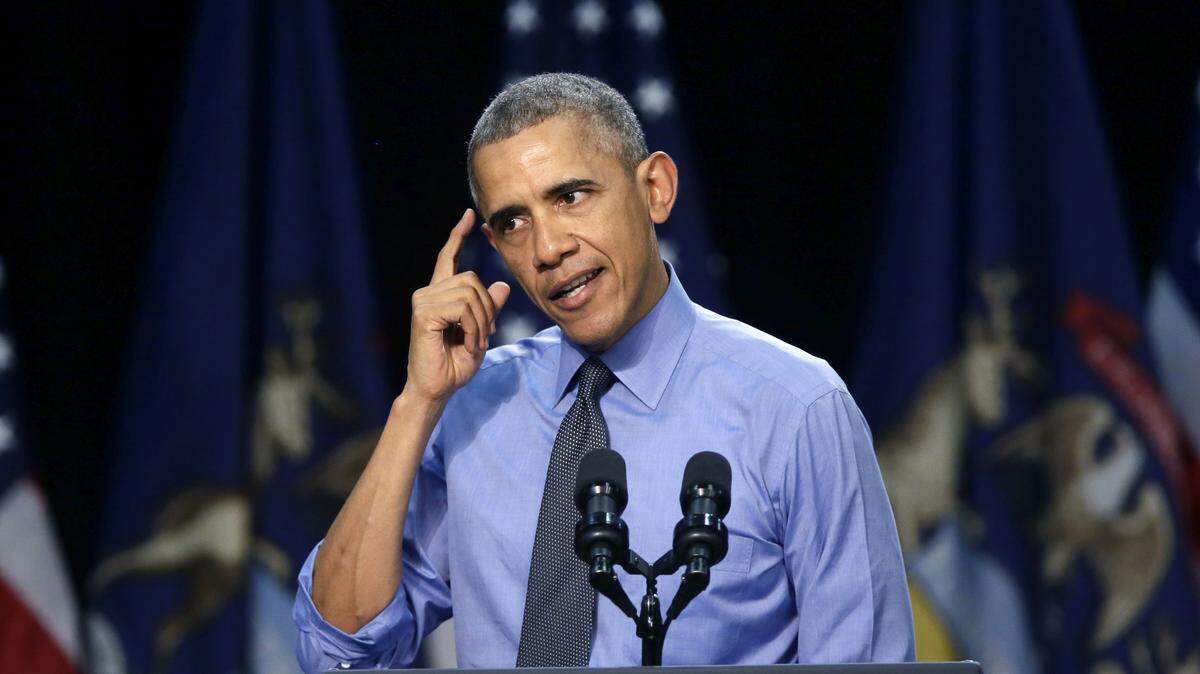 President Barack Obama speaks at Northwestern High School in Flint, Mich., Wednesday, May 4, 2016, after hearing first-hand from Flint residents about the ongoing water crisis. (AP Photo/Carlos Osorio