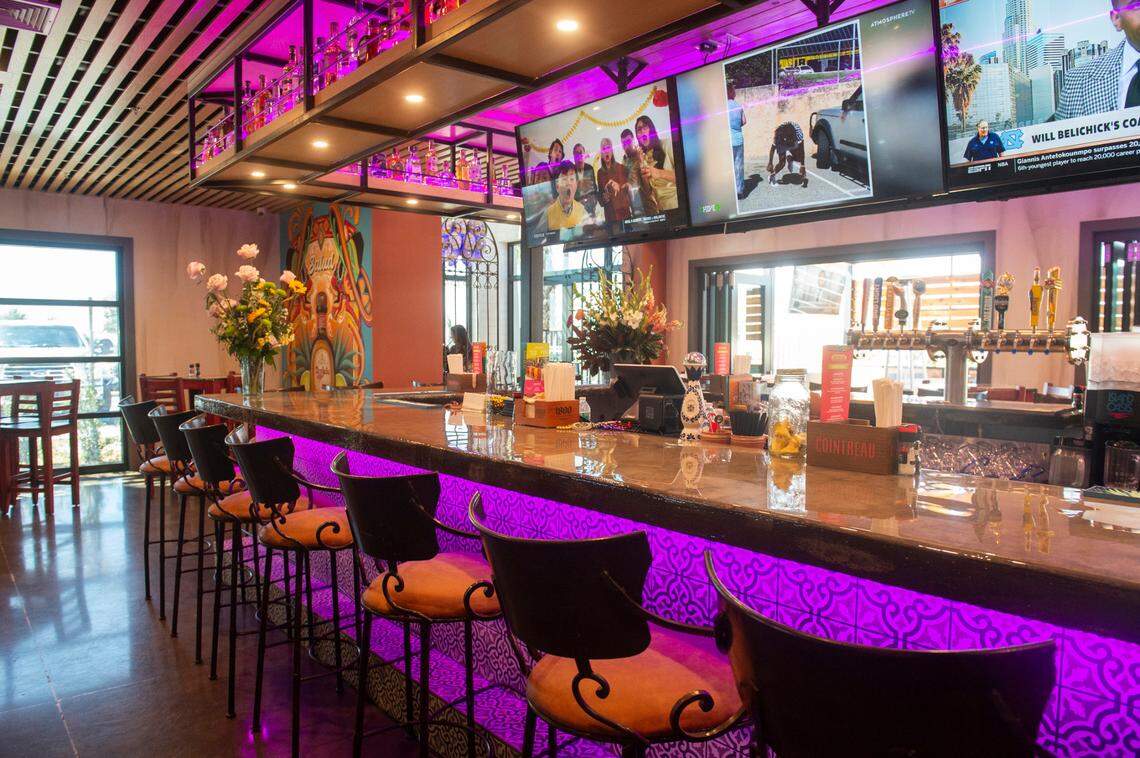 The bar inside the newest location of Aztecas Restaurant and Cantina in Biloxi on Thursday, March 6, 2025.