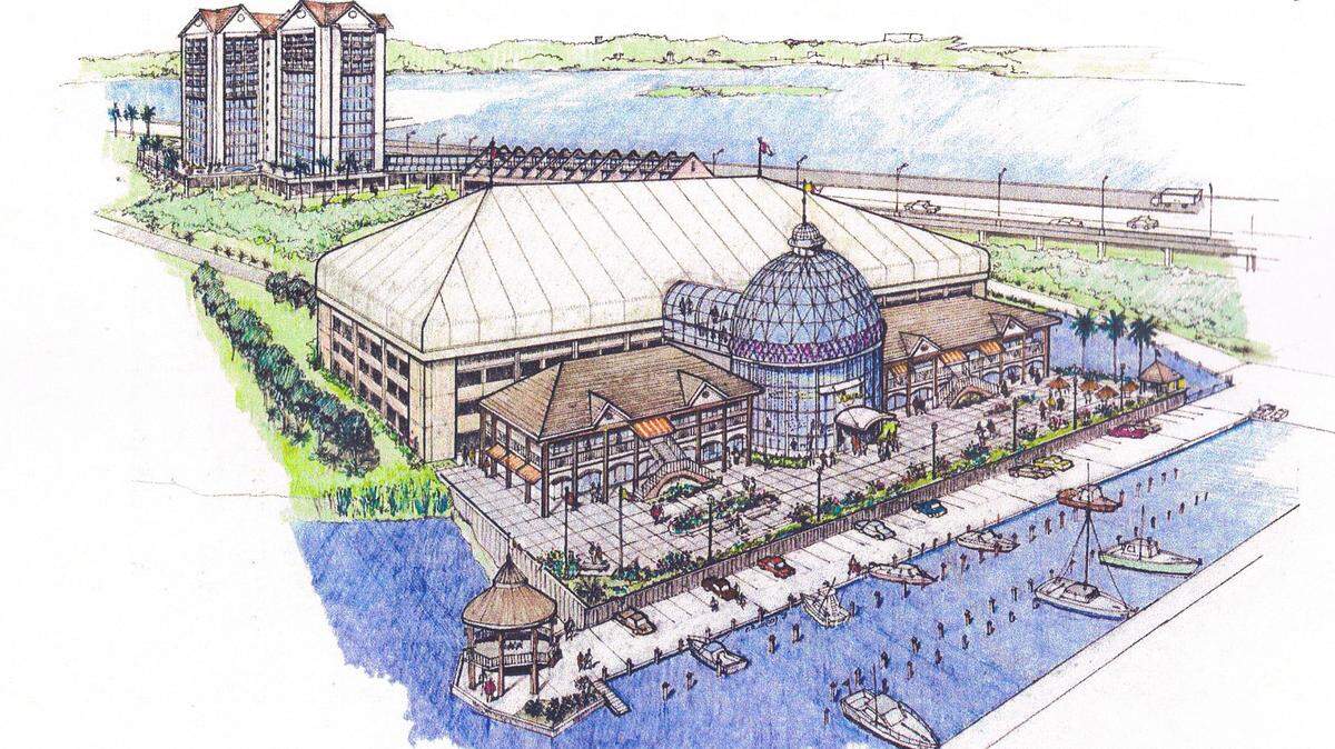 SUN HERALD 
 An artist's sketch of the proposed Royal D'Iberville Casino, west of Interstate-110 in D'Iberville. Mark Seymour Sr. and Terry Moran weren't able to get the project built, but the Poarch Band of Creek Indians has purchased the site and could build a casino there.