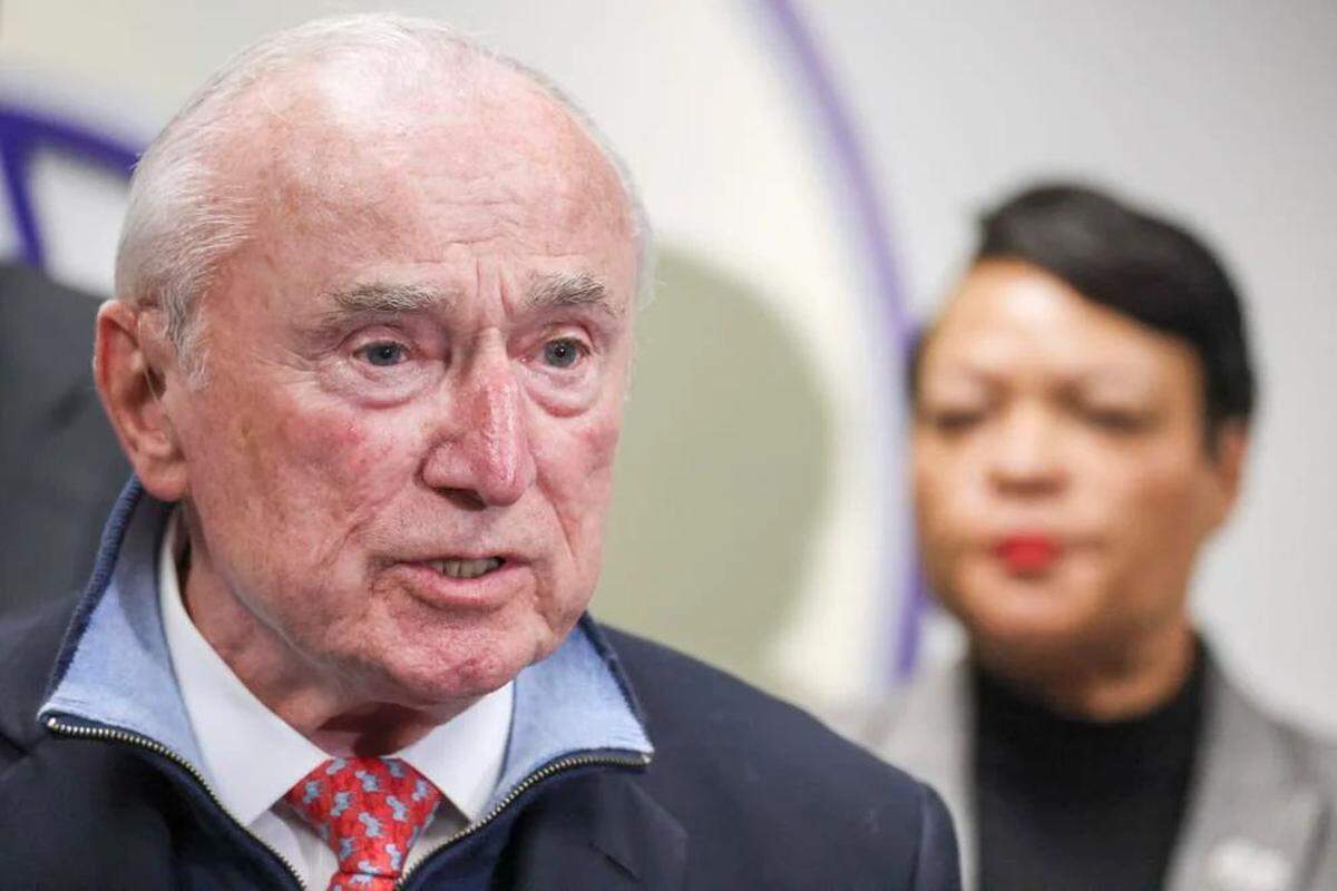 Former New York City Police Commissioner William Bratton speaks during a press conference at the New Orleans Police Department Headquarters in New Orleans on Jan. 9, 2025.