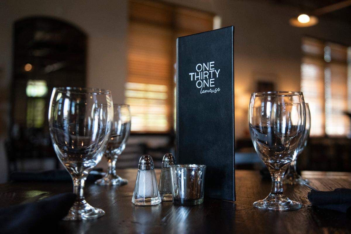 A dining set up at One Thirty One Lameuse Street in Biloxi on Thursday, April 7, 2022.