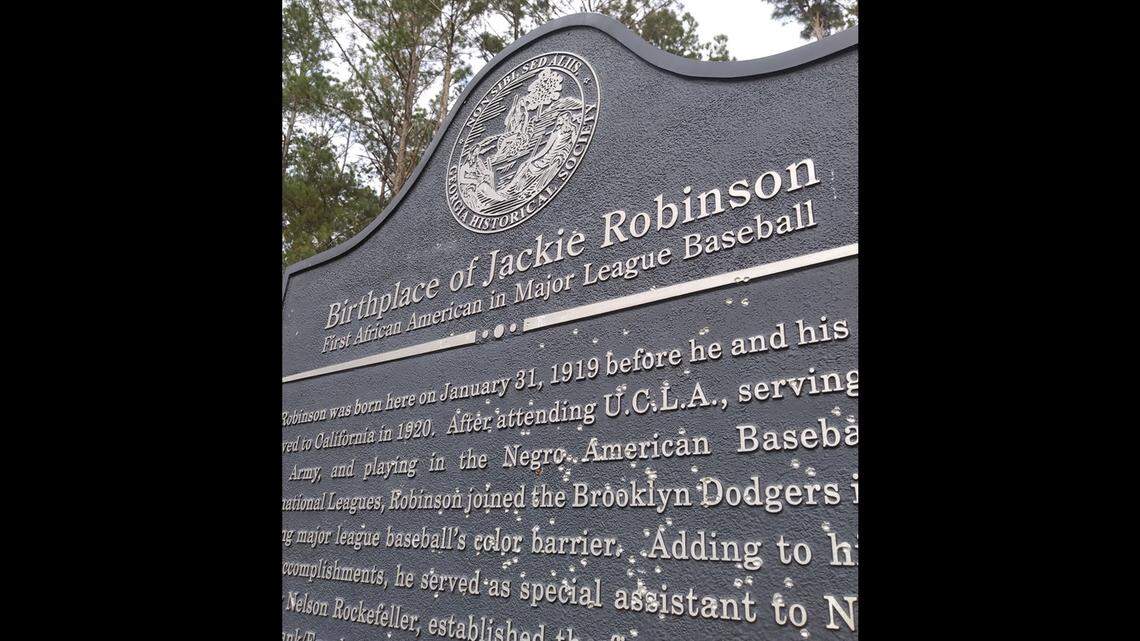 A historical marker noting the birthplace of baseball legend Jackie Robinson was shot at, becoming the latest marker noting Black history in Georgia to be vandalized in recent months.