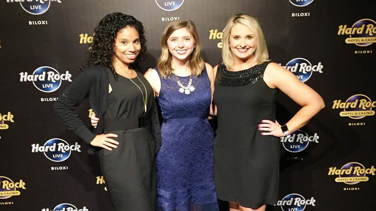 JESSICA TILLMAN/SPECIAL TO THE SUN HERALD 
 Mei-Li Hernandez (event co-chair), Olivia Munn (Coast Young Professionals director) and Katie Widdows (event co-chair) at the CYP's 8th annual Black Tie and Blue and Jeans Gala.