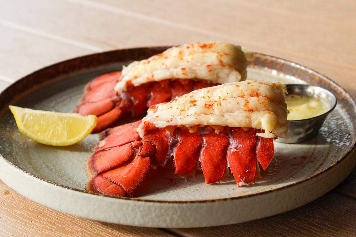 The lobster tails at Catch 110 can be served steamed or seasoned and grilled with housemade creamy butter.