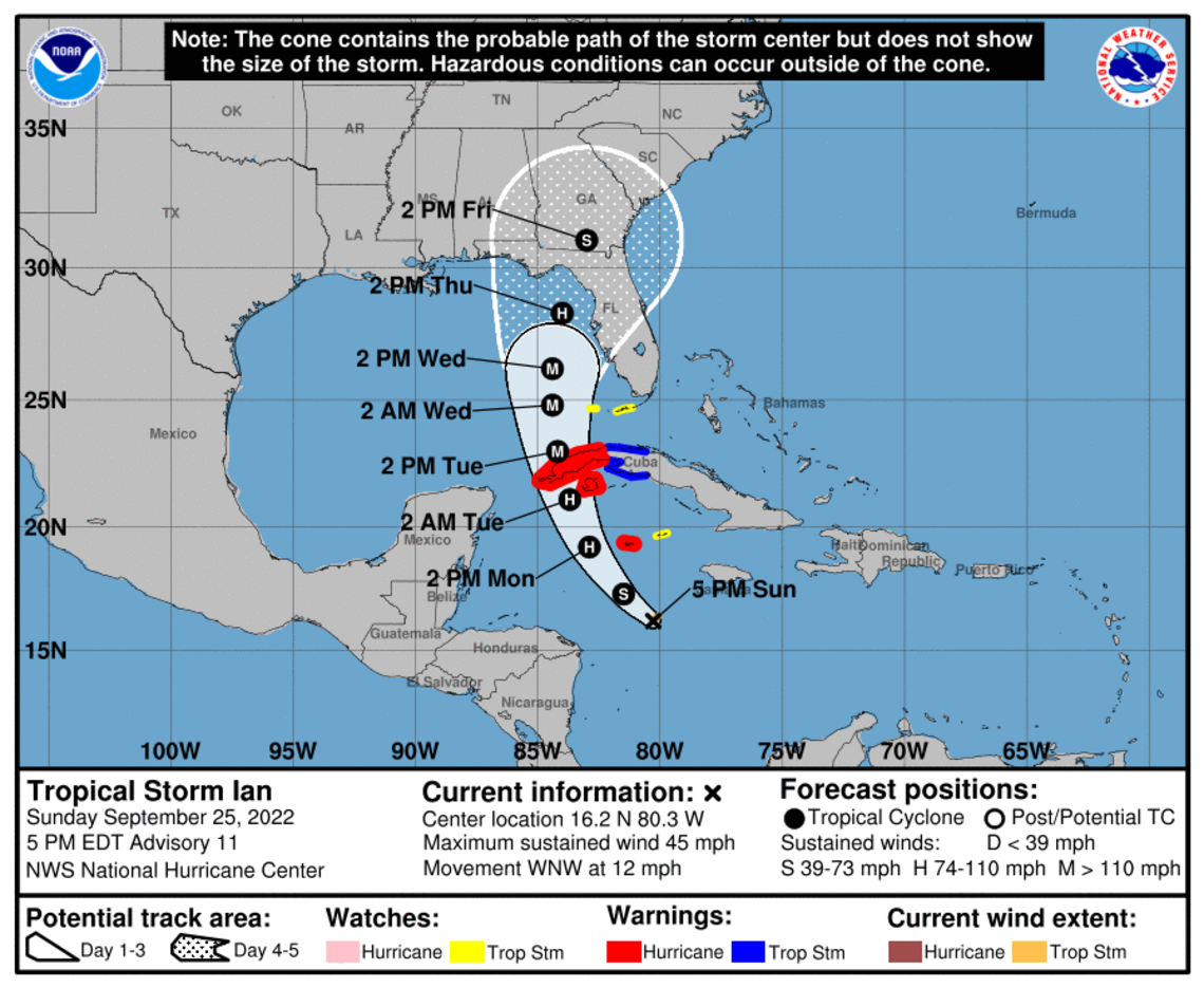 Ian forecast to become hurricane, threaten Florida & MS Coast | Biloxi ...