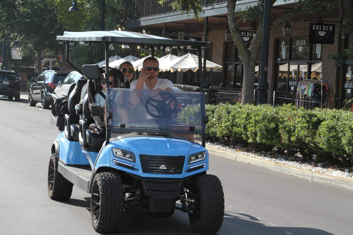 Ocean Springs has marked off parking spots for golf carts on Government Street in Ocean Springs. While golf carts are popular in the city, with almost 1,000 registered this year, the city added golf cart parking where the busy street is too narrow for cars and trucks to park on both sides.