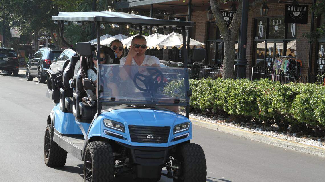 Ocean Springs has marked off parking spots for golf carts on Government Street in Ocean Springs. While golf carts are popular in the city, with almost 1,000 registered this year, the city added golf cart parking where the busy street is too narrow for cars and trucks to park on both sides.